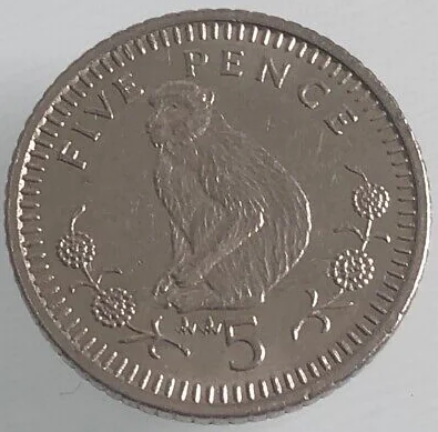 Gibraltar Monkey 5p coin