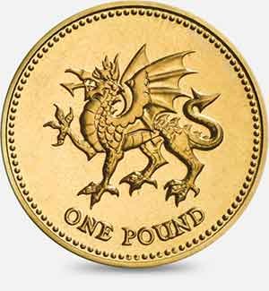 Welsh Dragon pound coin